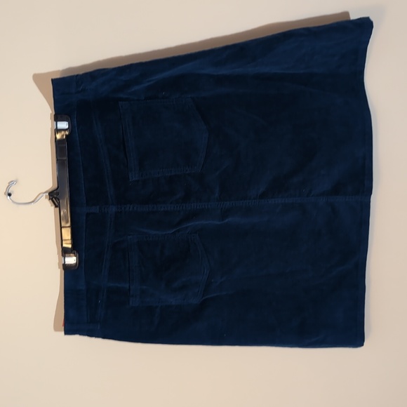 Joe Fresh| NWT Blue Corduroy Mini Skirt Front Slit With Side and Back Pockets - Picture 7 of 16